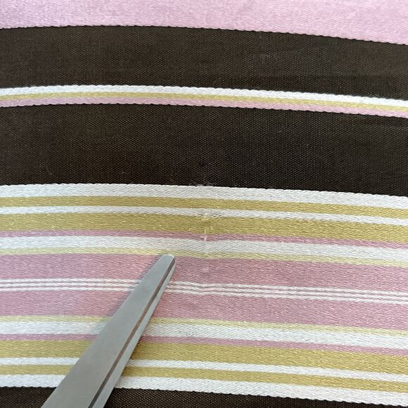 2 100% Silk Striped Throw Pillows Cushions Feather & Down Inserts 18x18 NWT Read - Picture 12 of 14